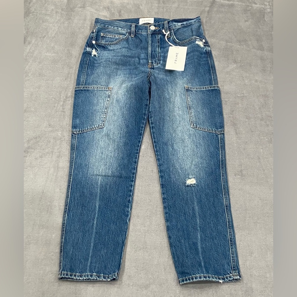 Frame Denim Women's Side Pocket Le Original High Waisted Blue Cloud Jean Size 28